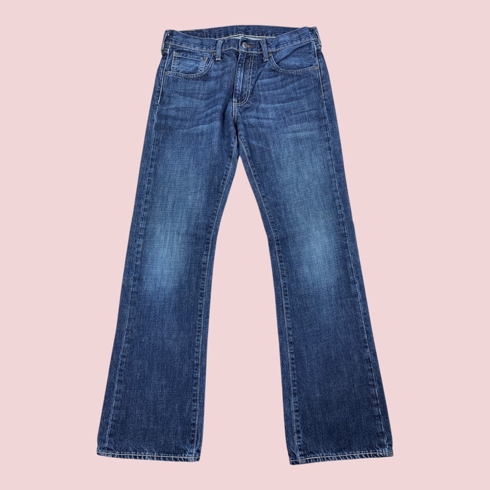Levi's 527 Slim Bootcut 32x32 Blue Whiskered Medium Wash 100% Cotton Non Stretch